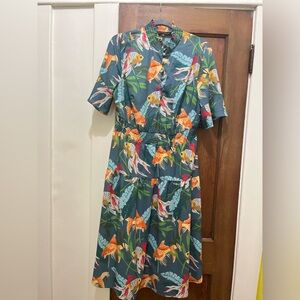 Unique, short-sleeve dress. Perfect for summer outings.